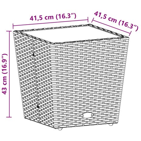 3-delige Bistroset met kussens poly rattan en glas grijs 9