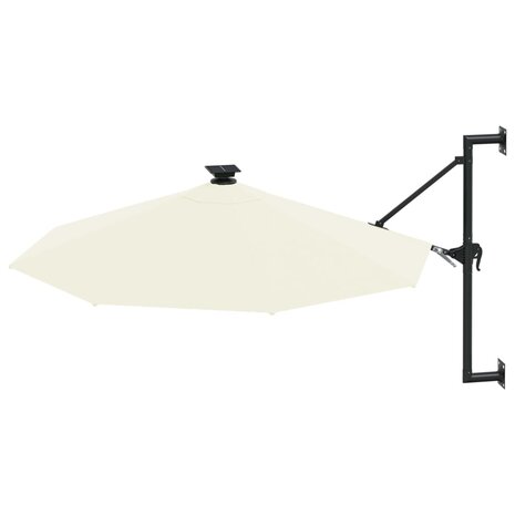 Wandparasol met LED&apos;s en metalen paal 300 cm zandkleurig 3