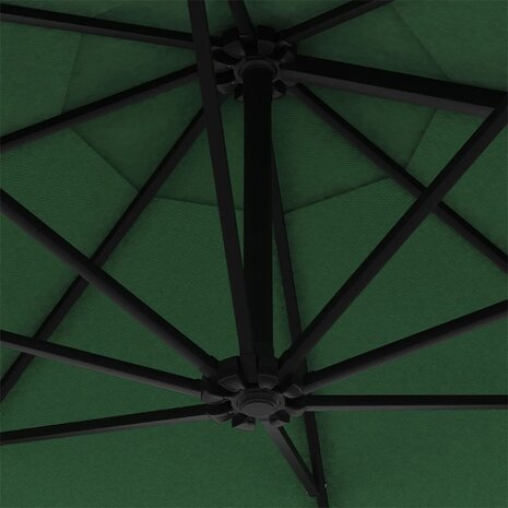 Wandparasol met LED&apos;s en metalen paal 300 cm groen 8