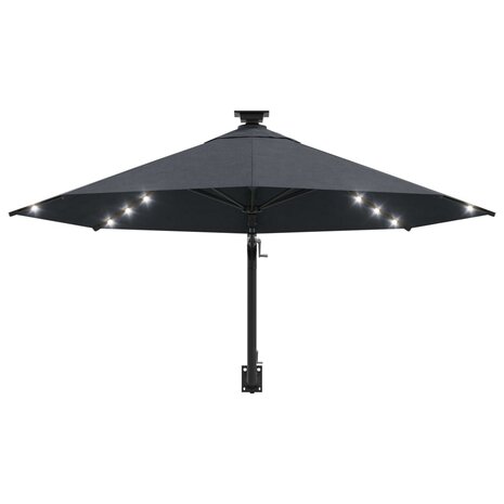 Wandparasol met LED&apos;s en metalen paal 300 cm antracietkleurig 4