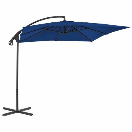 Zweefparasol met stalen paal 250x250 cm azuurblauw 3