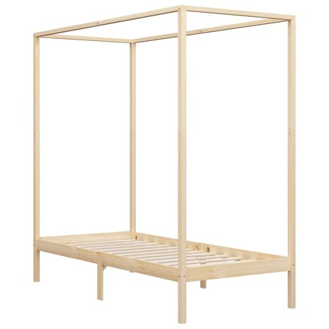 Hemelbedframe massief grenenhout 100x200 cm 2