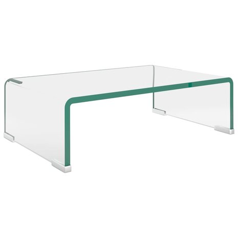 Tv-meubel/monitorverhoger transparant 40x25x11 cm glas 2