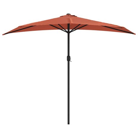 Balkonparasol half met aluminium paal 270x144x222 cm terracotta 3