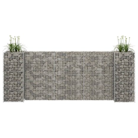 Gabion plantenbak H-vormig 260x40x100 cm staaldraad 1