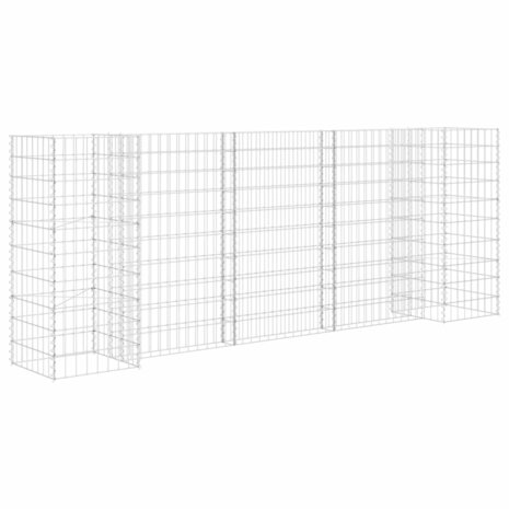 Gabion plantenbak H-vormig 260x40x100 cm staaldraad 2