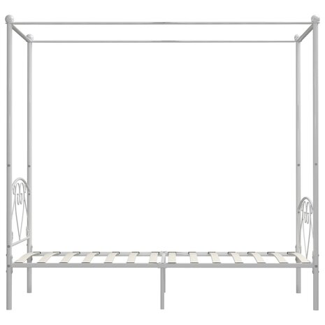 Hemelbedframe metaal wit 90x200 cm 4