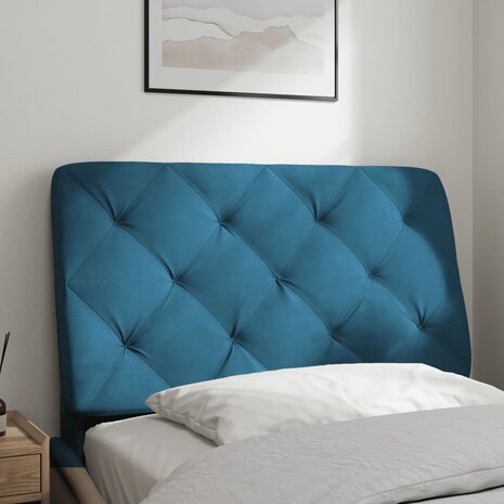 Hoofdbordkussen 90 cm fluweel blauw 3