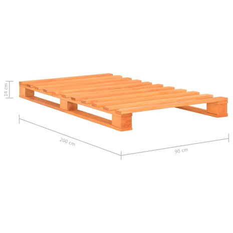 Bedframe pallet massief grenenhout bruin 90x200 cm 7