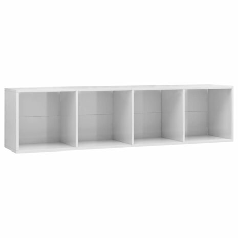 Boekenkast/tv-meubel 143x30x36 cm hoogglans wit 2