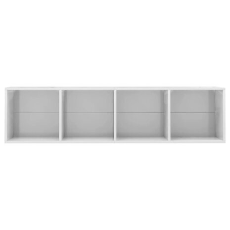 Boekenkast/tv-meubel 143x30x36 cm hoogglans wit 6