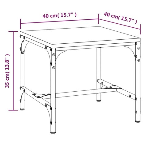 Bijzettafels 2 st 40x40x35 cm bewerkt hout zwart 9