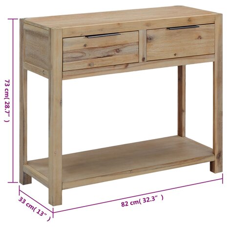 Wandtafel 82x33x73 cm massief acaciahout 6