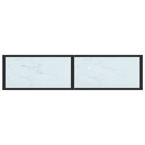 Wandtafel 140x35x75,5 cm gehard glas witmarmerkleurig 5