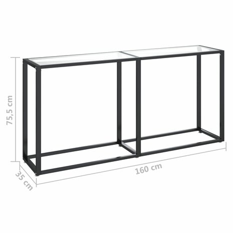 Wandtafel 160x35x75,5 cm gehard glas transparant 6