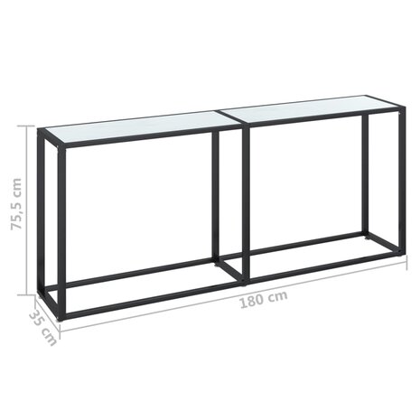 Wandtafel 180x35x75,5 cm gehard glas witmarmerkleurig 7