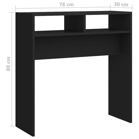 Wandtafel 78x30x80 cm bewerkt hout zwart 7