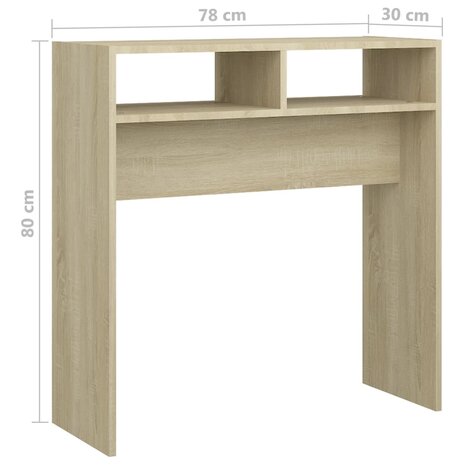 Wandtafel 78x30x80 cm bewerkt out sonoma eikenkleurig 7