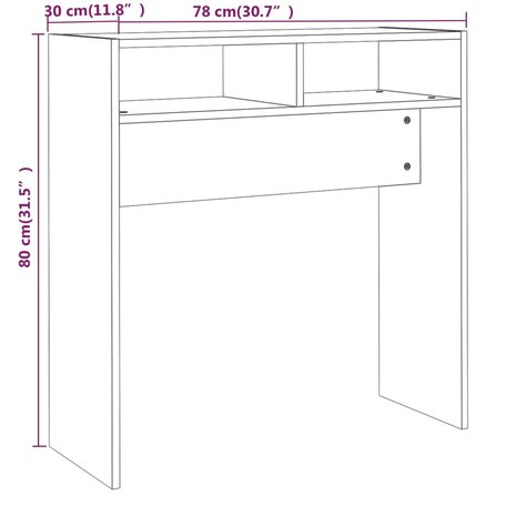 Wandtafel 78x30x80 cm bewerkt hout bruin eikenkleur 7