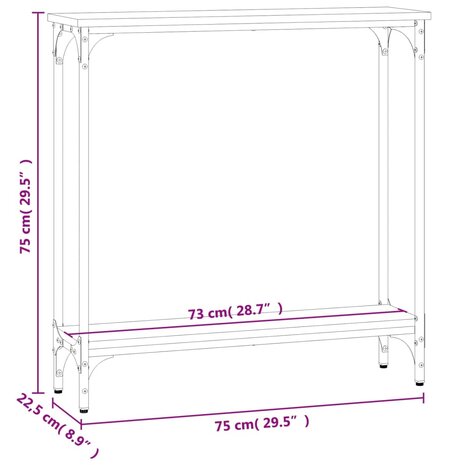 Wandtafel 75x22,5x75 cm bewerkt hout sonoma eikenkleurig 9