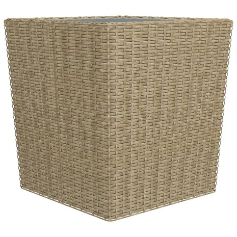 3-delige Bistroset poly rattan en gehard glas beige 9