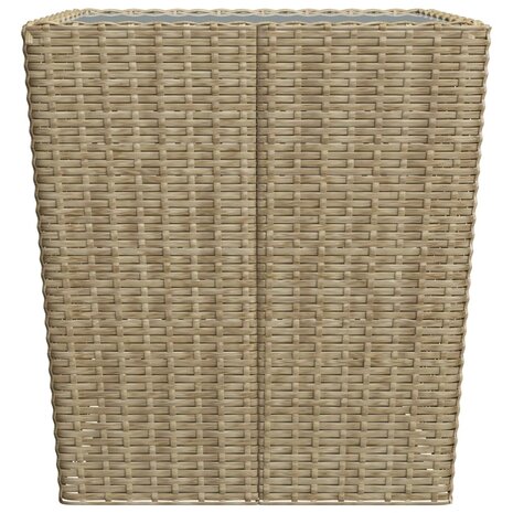 3-delige Bistroset poly rattan en gehard glas beige 11