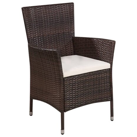 3-delige Bistroset poly rattan bruin 2