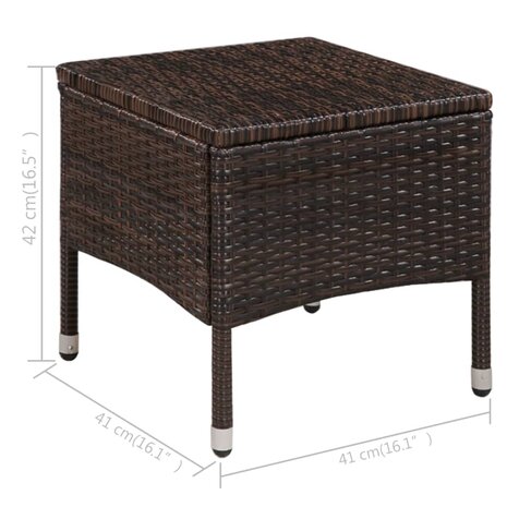 3-delige Bistroset poly rattan bruin 5