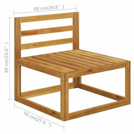 2-delige Loungeset met kussens massief acaciahout 10