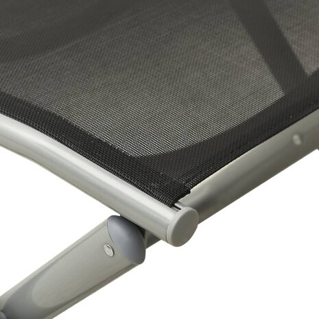 3-delige Loungeset textileen en aluminium zilverkleurig 11