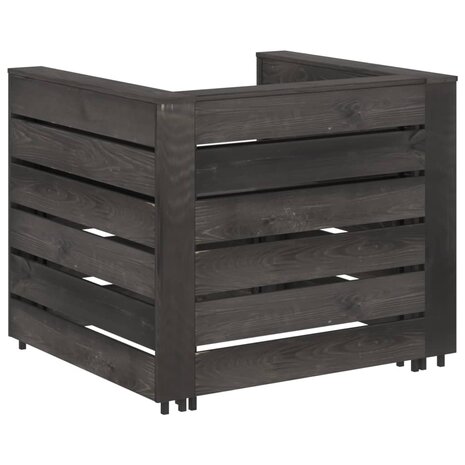 2-delige Loungeset pallet geïmpregneerd grenenhout grijs 4