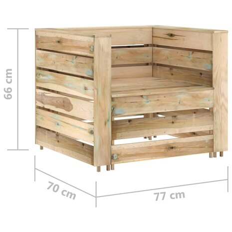 2-delige Loungeset pallet geïmpregneerd grenenhout 7