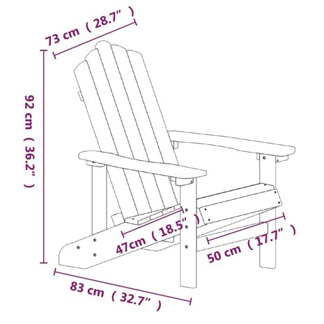 Tuinstoel Adirondack met tafel HDPE wit 7