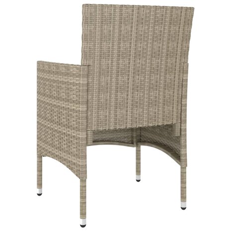 4-delige Tuinstoelen- en voetenbankenset poly rattan beige 6