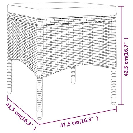 4-delige Tuinstoelen- en voetenbankenset poly rattan beige 12