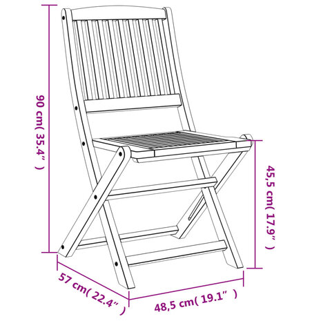 Tuinstoelen 2 st inklapbaar 57x48,5x90 cm massief acaciahout 10