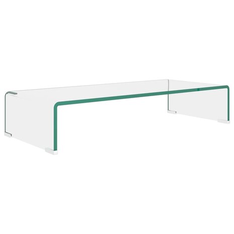 Tv-meubel/monitorverhoger transparant 70x30x13 cm glas 2