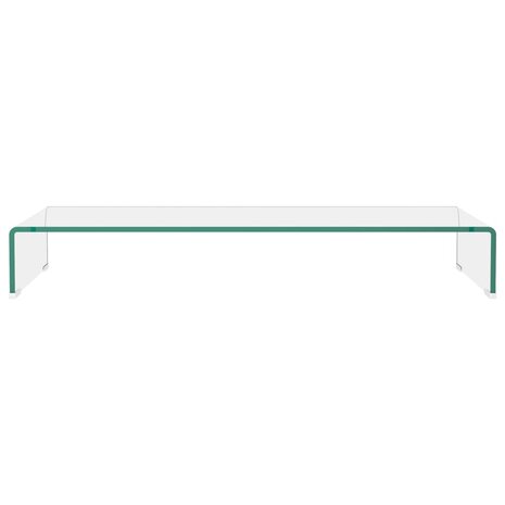 Tv-meubel/monitorverhoger transparant 90x30x13 cm glas 3