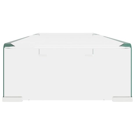 Tv-meubel/monitorverhoger transparant 90x30x13 cm glas 4