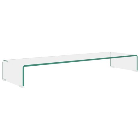 TV-meubel/monitorverhoger transparant 100x30x13 cm glas 2