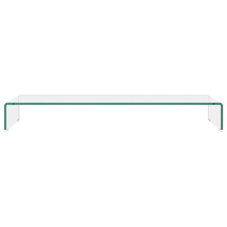 TV-meubel/monitorverhoger transparant 100x30x13 cm glas 3