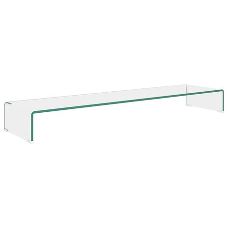 TV-meubel/monitorverhoger transparant 120x30x13 cm glas 2