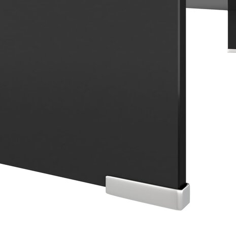 TV-meubel/monitorverhoger zwart 110x30x13 cm glas 5