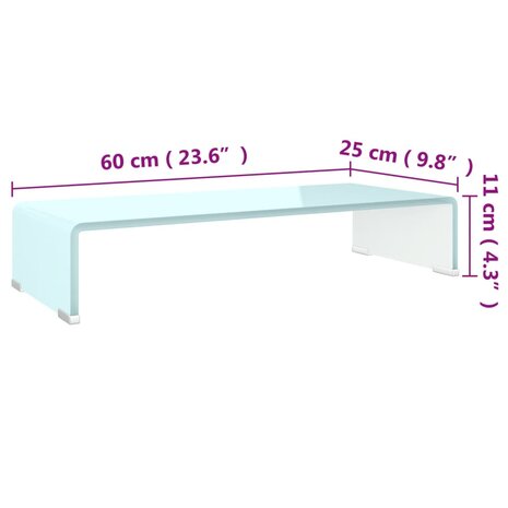 TV-meubel/monitorverhoger 60x25x11 cm glas groen groen 6