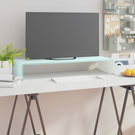 Tv-meubel/monitorverhoger 80x30x13 cm glas groen 1