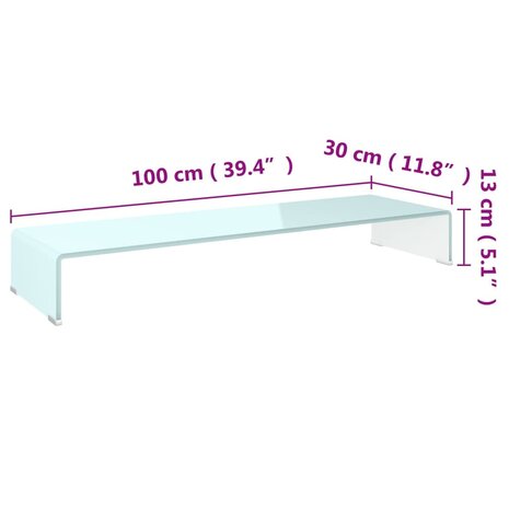 TV-meubel/monitorverhoger 100x30x13 cm glas groen 6