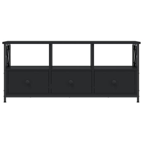 Tv-meubel 102x33x45 cm bewerkt hout en ijzer zwart 5