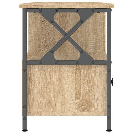 Tv-meubel 102x33x45 cm bewerkt hout en ijzer sonoma eikenkleur 7