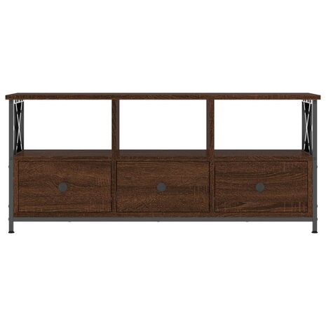 Tv-meubel 102x33x45 cm bewerkt hout en ijzer bruin eikenkleur 5