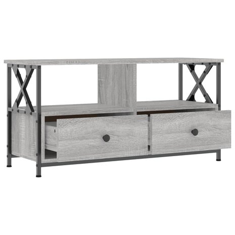 Tv-meubel 90x33x45 cm bewerkt hout grijs sonoma eikenkleurig 6